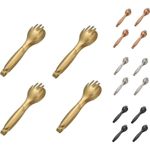 4PCS 304 Stainless Steel Food Tongs Household Kitchen Steak Tongs Bread Barbecue Tongs Buffet Tongs