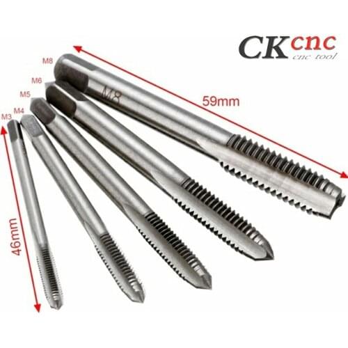 5pcs M3 M4 M5 M6 M8 HSS Machine with straight thread metric plug hand drill