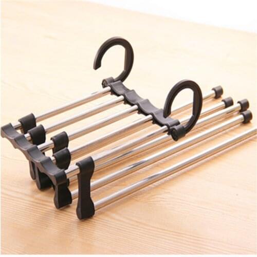 5 In 1 Pants Rack Retractable And Adjustable Storage Rack Closet Storage Rack Stainless Steel Multifunctional Pants Magic Hanger