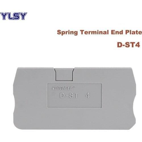 50Pcs D-ST4 Terminal Plate Spring Terminals Block ST-4 End Stopper Universal Bornier Baffle Side Sealing Spacer Cover