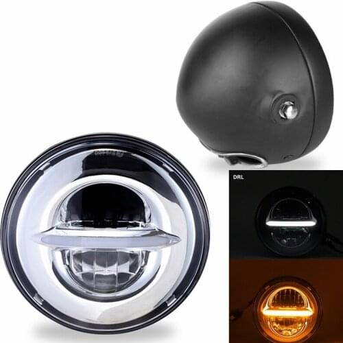 6.5 Inch Led Headlight Halo Ring White DRL Angel Eye For BMW YAHAMA HONDA 883 5 3/4"Headlamp