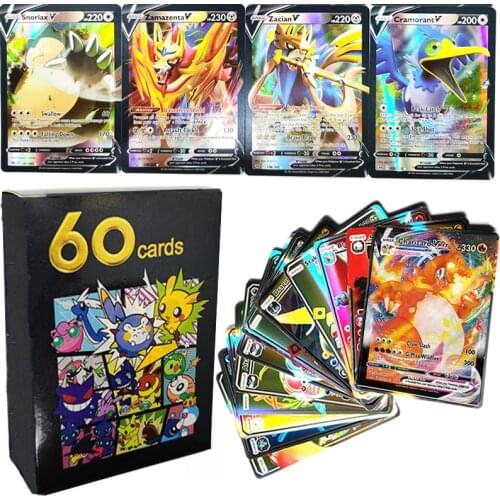 60pcs Pokemon V VMAX GX TEAM MEGA Energy Shining Cards English TAKARA TOMY Game Battle Trading Card Best Selling Kids Toys Gift