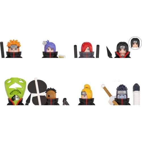 8PCS Hot sale Movie Anime Series Building Blocks Accessories Head Weapon Collection for Children Boy Gift