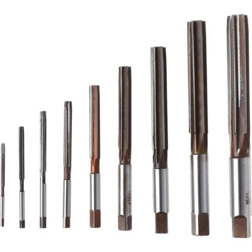 9 Pcs 3mm-16mm H8 Chucking Cutter Straight Shank HSS Machine Hand Reamers L15