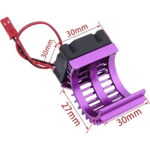 30X30mm Aluminum 380 & 390 Motor Heat Sink & Cooling Fan 3-6V JST Connector HeatSink For 1/16 1/18 RC Car