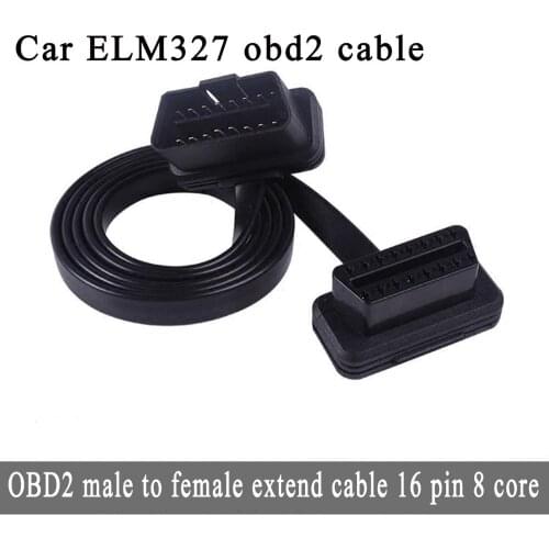 Car OBD2 male to female extension cord wire cable GPS tracking noodle line ELM327 obd flat line extension cord cable
