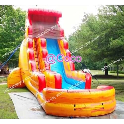 Free ship to sea port!8*4m full printing inflatable slide,Inflatable Water Slides With Pool For Party And Events,Commercial Used