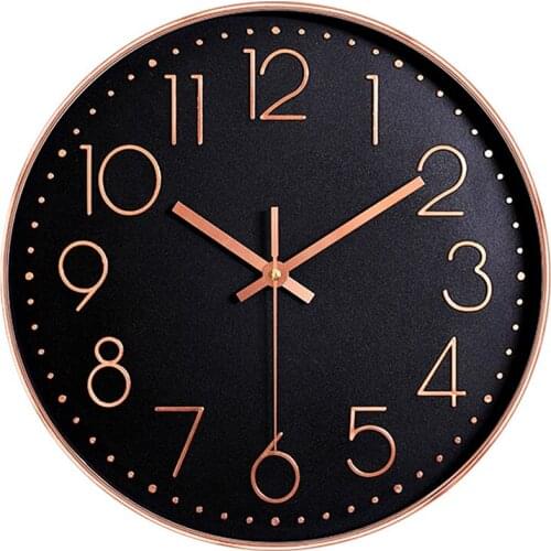 Black Simple Wall Clock Modern Design Vintage Loudspeaker Mute Wall Watch Office Kitchen Minimalist Quartz Klok Clocks E5ZB