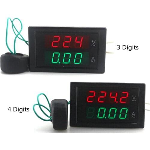 Digital AC Voltmeter Ammeter Ampermeter AC 80-300V 0-100A Led Volt Amp Meter Voltage Current Meter Ampere Panel Meter