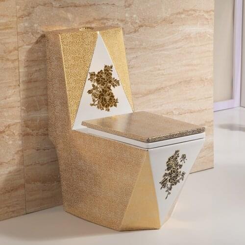 Color toilet square diamond toilet wall row water saving spray siphon bathroom