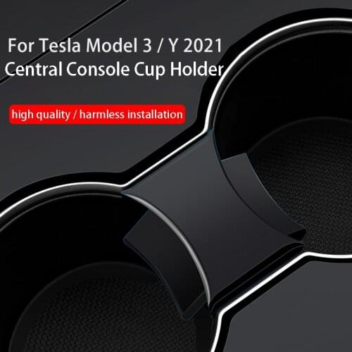 For Tesla Model 3 2021 Car Water Cup Holder ABS Waterproof Car Accessories Cup Slot Slip Limiter for Tesla Model Y Dropshipping