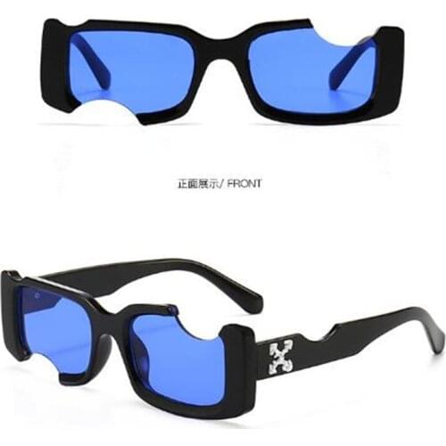 Europe and the United States do strange sunglasses rectangular notch personality sunglasses snowflake sunglasses