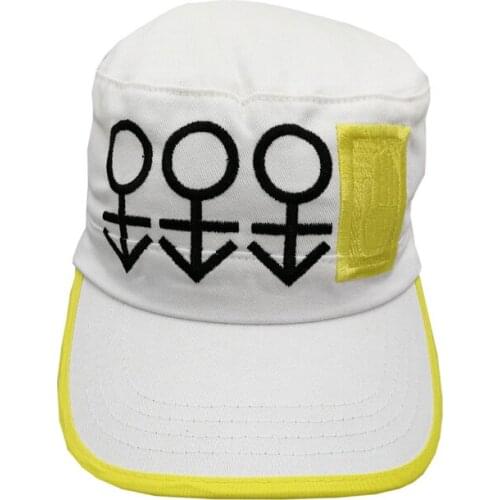 JoJos Bizarre Adventure Kujo Jotaro Cosplay Anime Baseball Cap White Cotton Peaked Snapback Hat