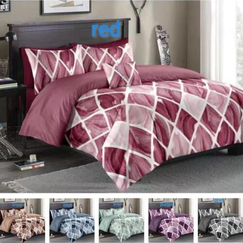 2020 New Pattern 2 or 3pcs Bedding Set Plaids Printing Soft Duvet Cover Sets 1 Quilt Cover + 1/2 Pillowcases US/EU/AU Size