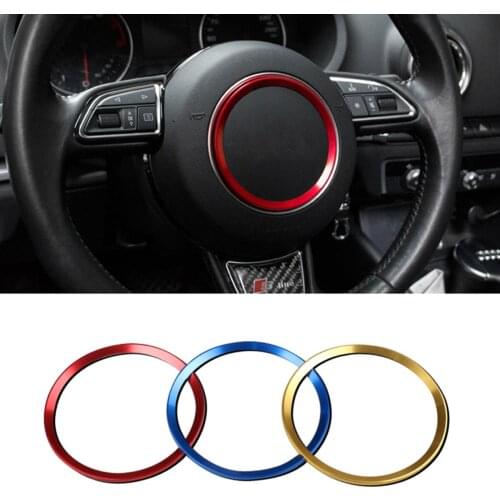 Interior Steering Wheel Hub Cover Accessories Decoration Sticker Trim For Audi A4 B9 A3 A6 A6L Q3 2017 2018 Car Styling