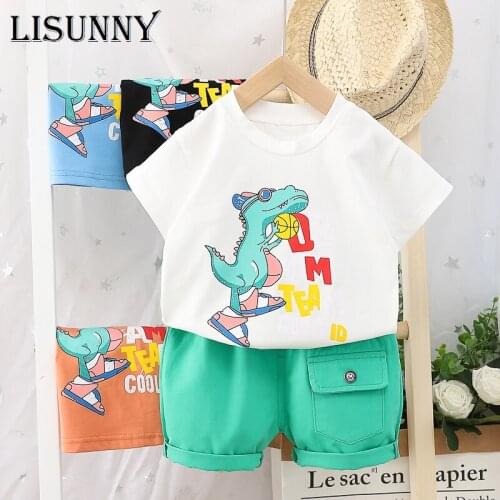 Boy Suits 2021 Summer Baby Boys Clothing Sets Toddler Infant Short Sleeve Dinosaur T Shirt Shorts Children Kids Casual Clothes