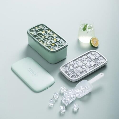 Lce tray frozen ice cube mold household ice box large ice cube box silicone ice storage box commercial ice making artifact