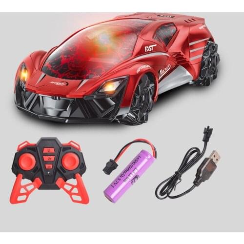 2.4G Electric Racing Car Model With Lights Toys Crack Remote Control Min Drifting RC Car Stunt Multi-directional 360 Rotating