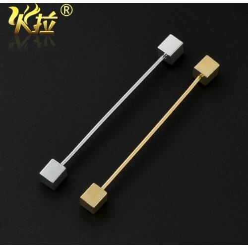 South Korean design mens fashion suit collar BAR pin brooch ornament Cube charm French shirt brooch pin buckle collar clip