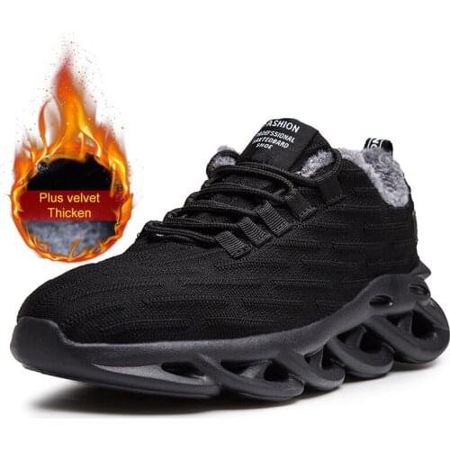 Men Winter Running Shoes Plush Men Sneakers Outdoor Trainers Breathable Jogging Sport Shoes With fur Plus Large size 39-46
