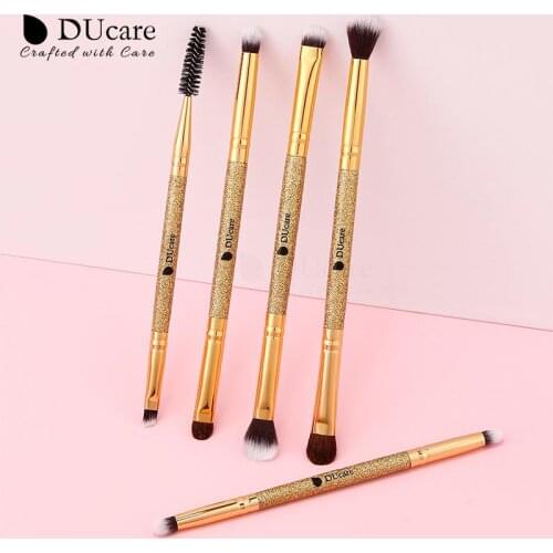 DUcare 5Pcs Makeup Brushes Set Cosmetic Tools Eye Shadow Foundation Eyelashes Eyebrow Blush Blending Beauty MakeUp Brush Plastic