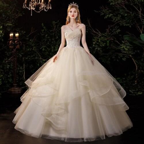 New Wedding Dress Ball Gown Sweetheart Puffy Ruffles Skirt vestidos cerimônia wedding gowns for women 2021 vestido boda largo