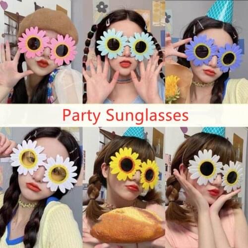 Beach Hawaii Party Sunflower Glasses Crazy Fancy Novelty Party Sunglasses Dress Up Glasses Photo Booth Props Supplies