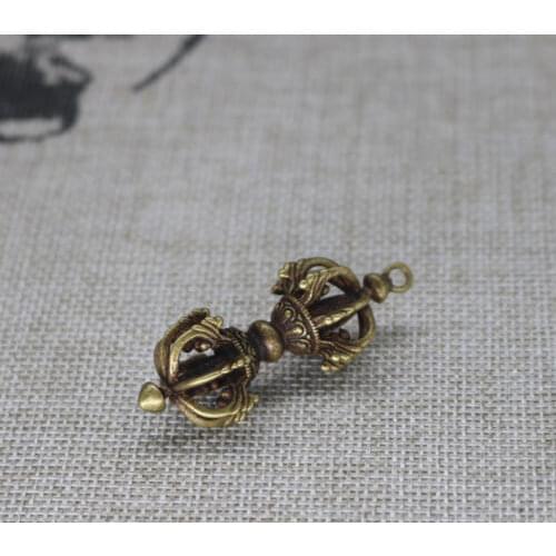 Details about China Old Collectibles Pure brass Tibetan Vajra Dorje small pendant