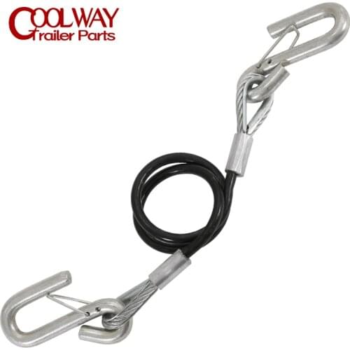 Trailer Safety Cables Spring Chain Rope With Two S Hooks Capacity 3500LBS Stretch Length 70cm