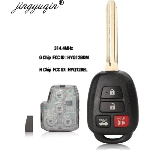 Jingyuqin HYQ12BDM 314.4Mhz Remote key G/ H Chip For Toyota Camry Corolla 2012-2017 HYQ12BEL No Mark