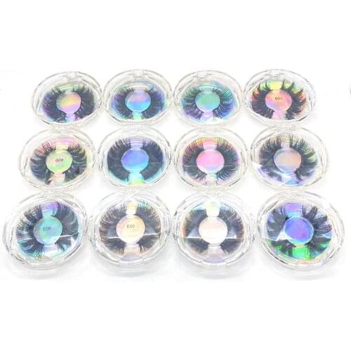 20mm Lashes Circle Box Fluffy Thick Big 7 Day Shipping 5D Mink Eyelashes False Wedding Attend Important Events Crystal Box E14