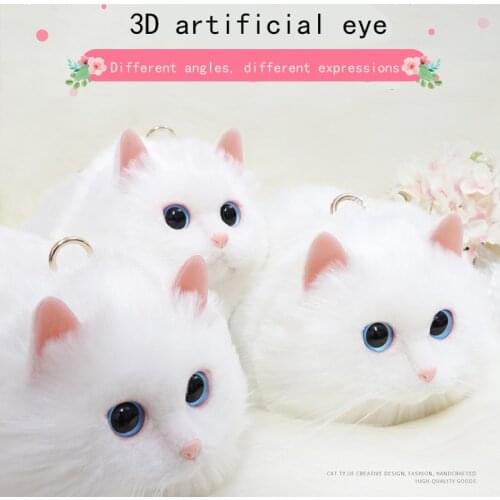 High Quality 2020 NEW Kawaii Novelty Simulation White Cat Crossbody Bag Gift for Girl Valentines Gift Handbag