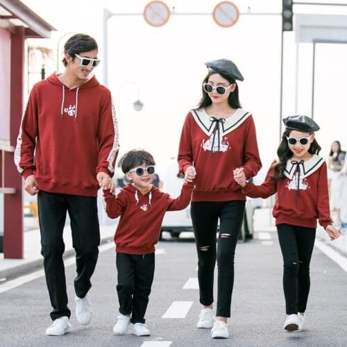 Family Matching Sweatshirt Autumn Winter Father Mother Kids Christmas Outfits Sisters Matching Outfits Couple Clothes Tee Tops