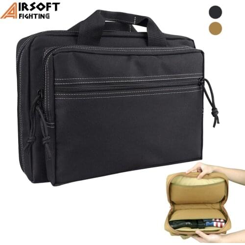 Universal Tactical Pistol Gun Bag with Magazine Holster Pouch Padded Pistol Holder Case Portable Outdoor Hunting EDC Storage Bag