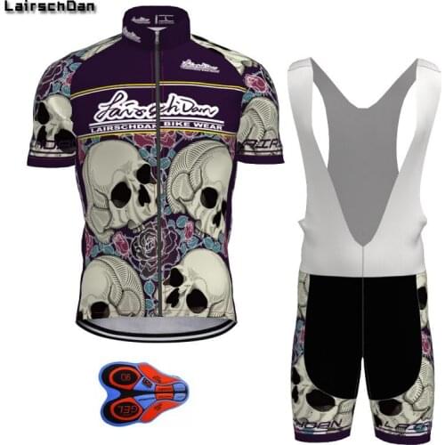 SPTGRVO Funny Cycling Clothing Skull Pattern Bike Jersey Quick Dry Mens Summer 9D gel Pad Bicycle Clothing Wielren Kleding Heren