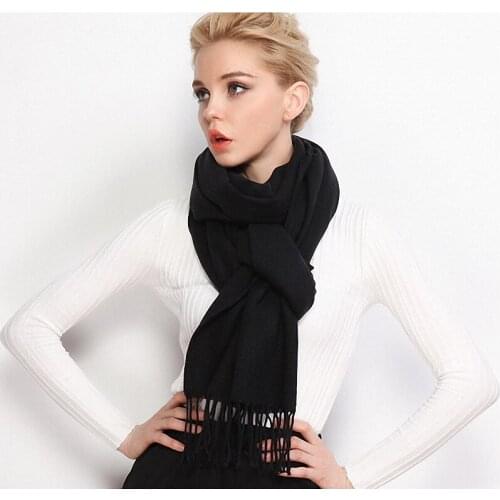 High Quality Fashion Winter Scarf Women Spain Desigual Scarf Solid Thick Brand Shawls and Scarves for Women S002-black