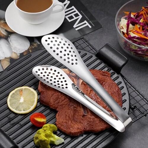 1pcs Barbecue BBQ Clip Stainless Steel Food Cooking Utensils Tongs Salad Bread Clamp Kitchen Meat Food Clip Barbecue Tools