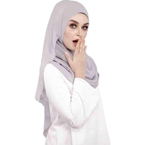 Bubble Chiffon Double Loop Instant Hijab Scarf Women Muslim Shawl Cape Foulard Islamic Headscarf Femme Musulman Bandana 180*75cm
