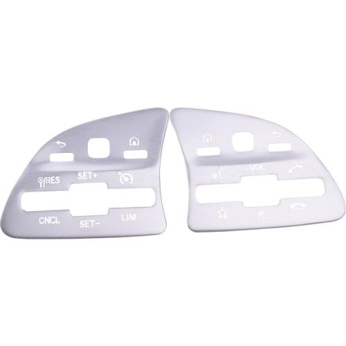 1 Pair Car Interior Front Steering Wheel Button Decoration Trim Bezel Silver Fit For Mercedes Benz A C E GLB GLC GLE Class 2020