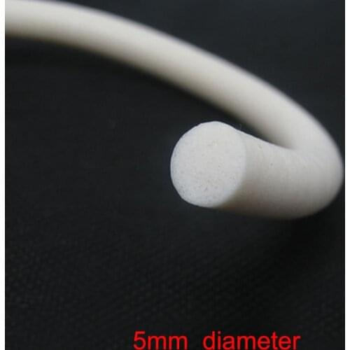 10m diameter 5mm o shape foam silicone rubber white sealing strip