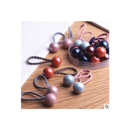 300pcs/lot DIY Multi Acrylic Cartoon Cream Hair Rings Colour Heart Balls Popcorn Rubber Bands Styling Tools Accessories HA616