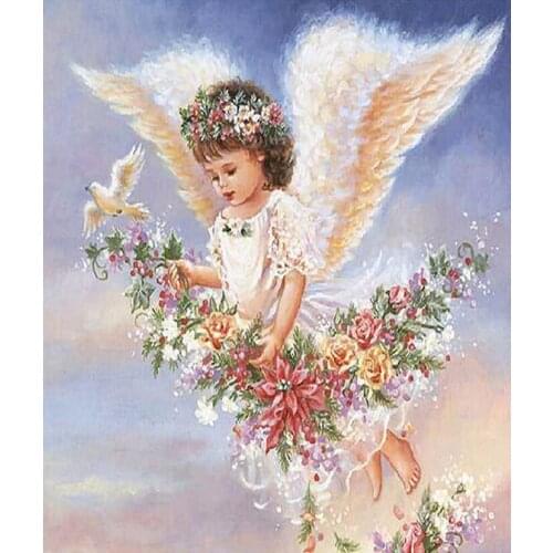 5D DIY Diamond Painting "Angel girl" Full Drill Resin Diamond Embroidery Cross Stitch Home Decor GJ459