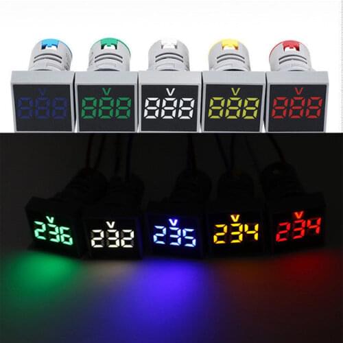 AC digital Voltmeter meter AC 25V-500V 110v 220v 380V Voltage display VOLT + signal indicator light led