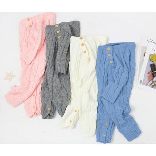 Baby Rompers 2021 Winter Baby Girls Knitting Overalls Infant Jumpsuit Toddler Boys Clothes Kids Romper For Newborn Baby Clothing