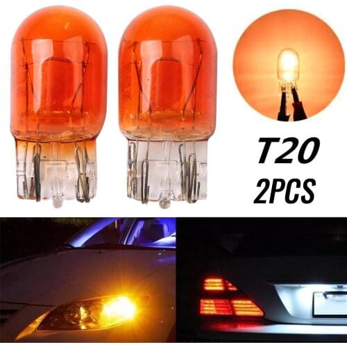 2Pcs T20 Halogen Brand New High Quality Daytime Running Light Turn Signal Light Stop Brake Tail Lamp Bulb 7443 W21/5W