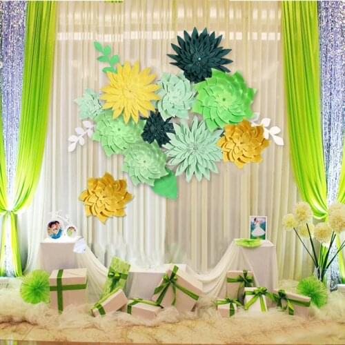 Diy Half Made Giant Artificial Paper Flower Wedding Party Backdrop Wall Decoration Large Paper Flowers Head Photography Props