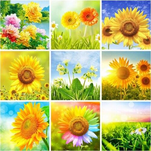 HUACAN 5d Diamond Painting Sunflower DIY Mosaic Nature Full Square/Round Diamond Embroidery Flower Home Decor Craft Kit