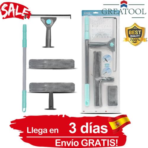 Glass cleaning instrument, double-sided telescopic bar, window cleaner, mop, drainer, long handle, head