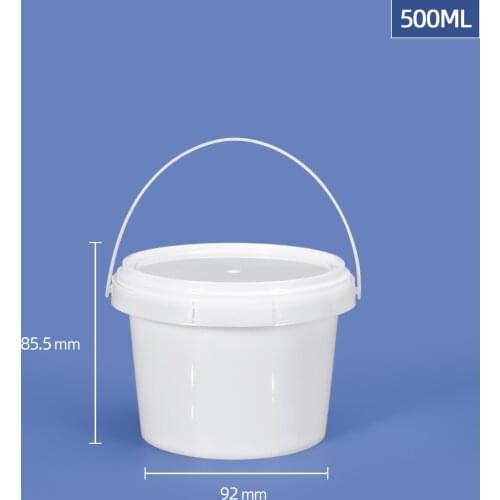 UMETASS 500ML Round Plastic bucket with Lid for Candy Honey Salad Clear Food Packing Container Refillable bottle 10PCS