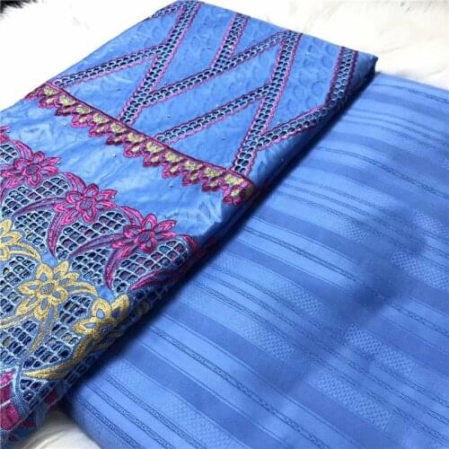 2.5Y +2.5Y Lace Fabric for Men Blue Lace Fabric High Quality Bazin Riche Similar Original 2021 Latest Bazin Brode Original Lace